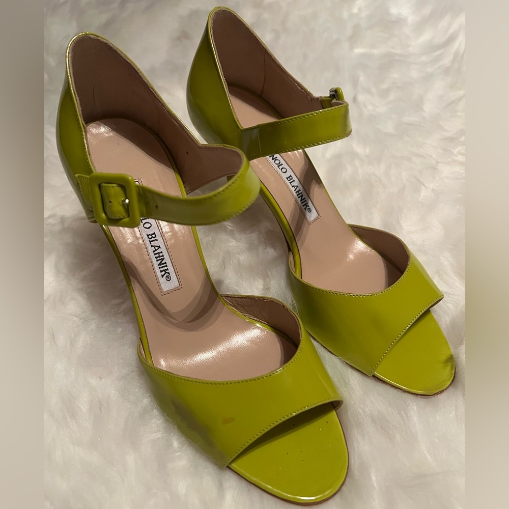 Patent Green Manolo Blahnik Heels